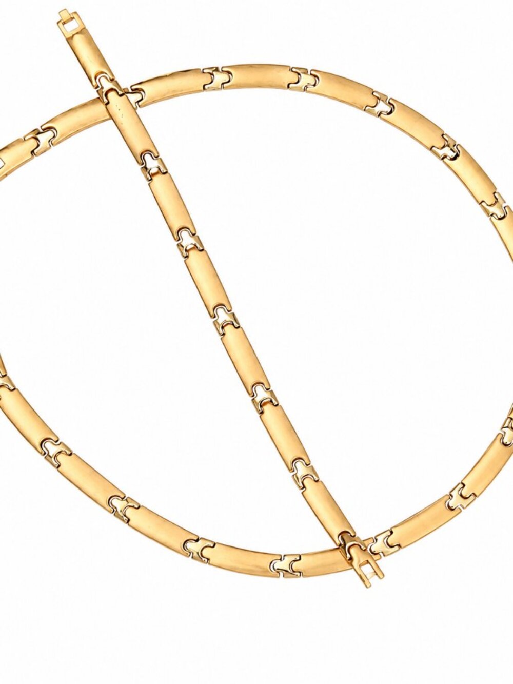 Luxury French Designer Gold-Plated Necklace & Bracelet Set, Signed, Late 1990s